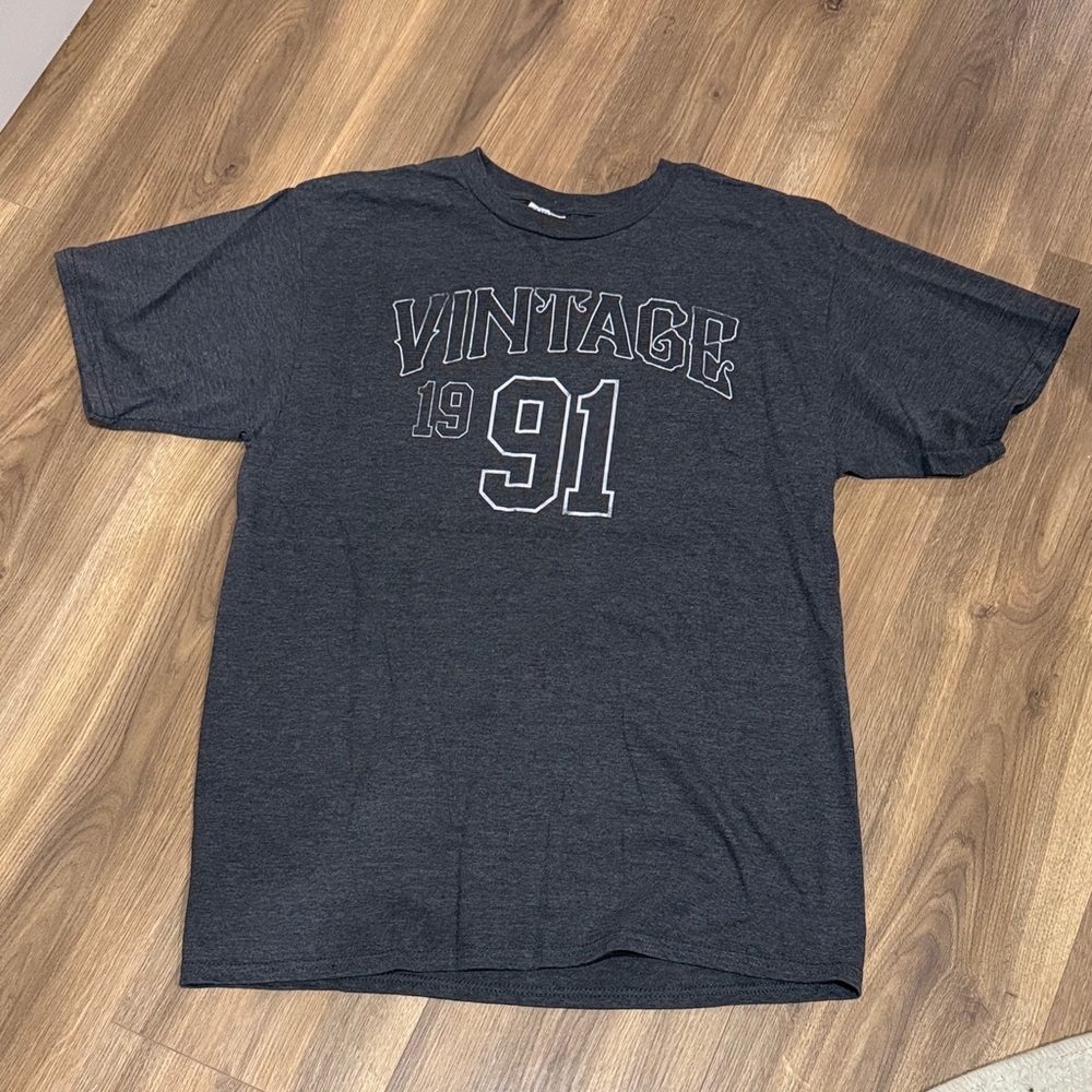 Port and Company Vintage 1991 Graphic Tee - Dark Gray
